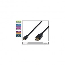 HDMI-HDMI-D Mikro kabel z mrežno pove. 2m črn Digitus