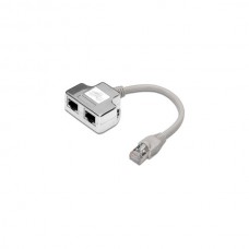Patch kabel adapter 2x RJ45Ž <> 1x RJ45 M , Cat.5e oklopljen 1:4/4 povezava,  0,19m