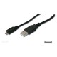 USB kabel A/moški<>B/moški micro 0,15m