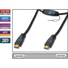HDMI/A kabel 19 Pol moški - moški z ojačevalcem 15m in mrežno povezavo 4K