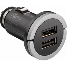 USB auto polnilec DUAL,  2,1A GOOBAY