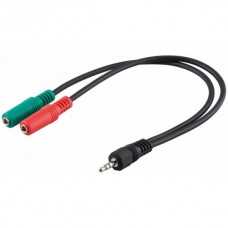 Audio adapter Jack 3,5M 4-pin - 2x3,5Ž stereo